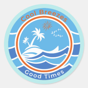 Sticker Rond Cool Breezes bons temps