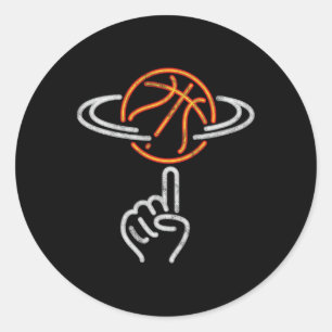 Sticker Rond Cool Bysketbyll Joueur Tricks Bbyll Sports