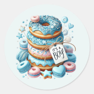 Sticker Rond Cool C'est un garçon beignets de bébé