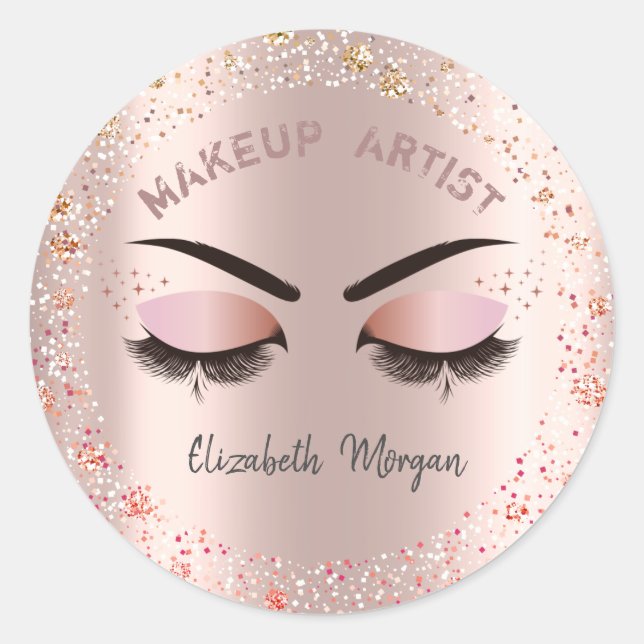 Sticker Rond Cool Chic Faux Lashes, Confetti, Maquillage (Devant)