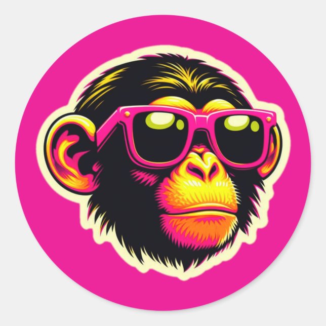 STICKER ROND COOL CHIMP 2 (Devant)