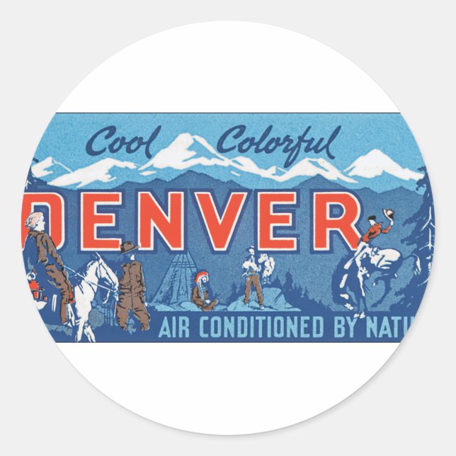 Sticker Rond Cool Colorful Denver (Devant)