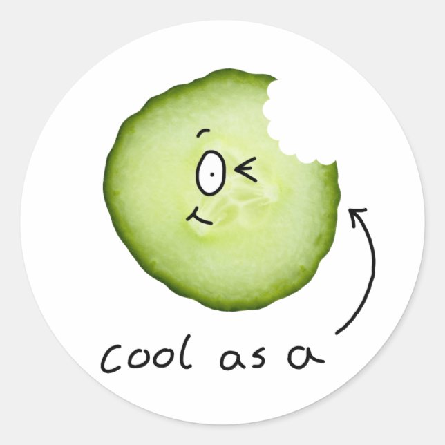 Sticker Rond cool comme collant de concombre (Devant)