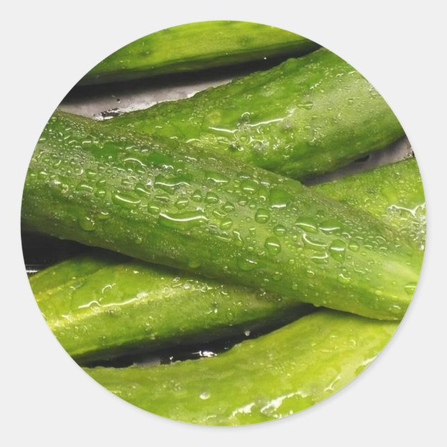Sticker Rond cool comme concombre (Devant)