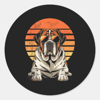Sticker Rond Cool cool saint bernard mom dad gift vintage dog