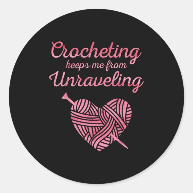 Sticker Rond Cool Crochet Amoureux Design Pour Hommes Femmes Cr (Devant)
