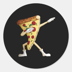 Sticker Rond Cool Dabbing Pizza Funny Italien Pie Hip-hop Danse