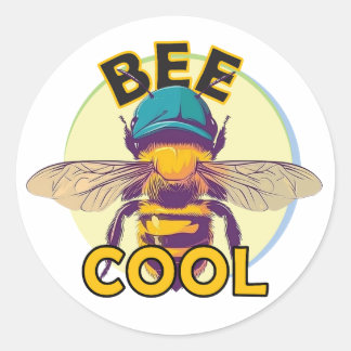 Sticker Rond "Cool d'abeilles" | Amusant et tendance