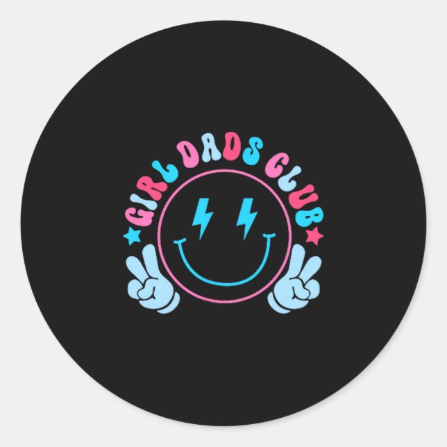 Sticker Rond Cool Dads Club Father's Day From Daughter Son Funn (Devant)
