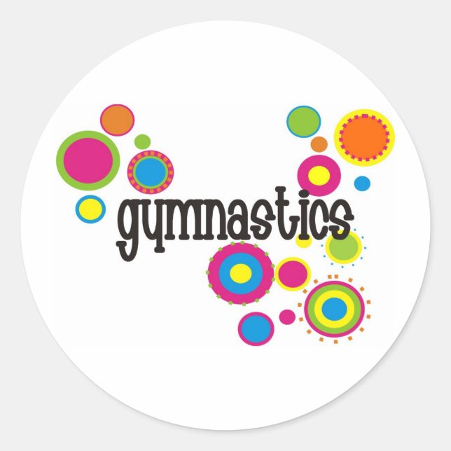 Sticker Rond Cool de gymnastique Pois (Devant)