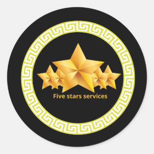 Sticker Rond Cool de services cinq étoiles