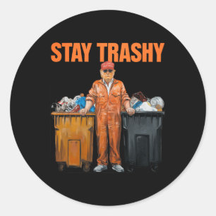 Sticker Rond Cool Donald Trump Garge Séjour Trashy Funny Mega T