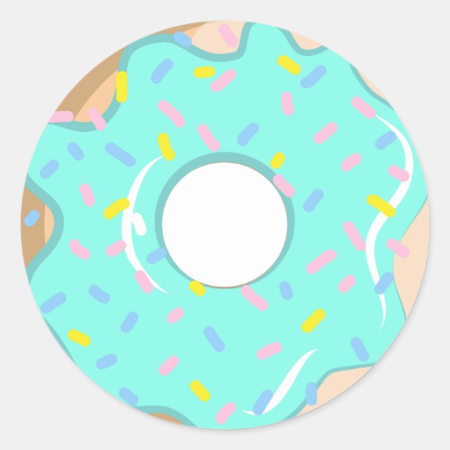 Sticker rond cool doughnut sucré (Devant)