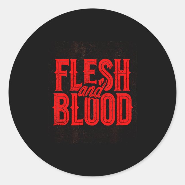 Sticker Rond Cool Flesh And Blood Statement Emblem For Man And  (Devant)