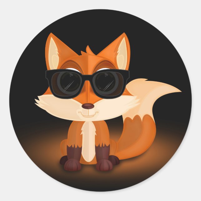 Sticker Rond Cool Fox 2 (Devant)