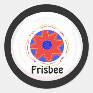 Sticker Rond Cool Frisbee Design