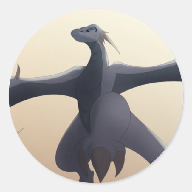Sticker Rond Cool Grey Wyvern (Devant)