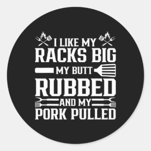 Sticker Rond Cool Griller Porc Fumer Bbq Viande Fumer