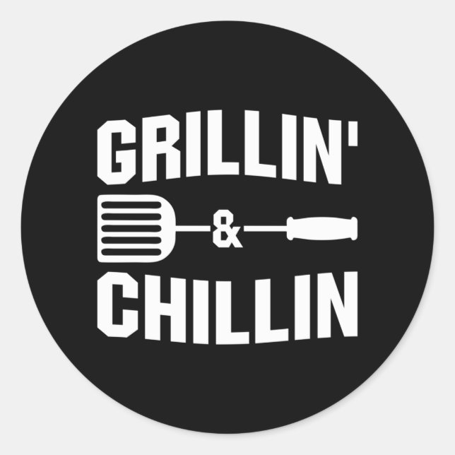 Sticker Rond Cool Grillin Chillin (Devant)