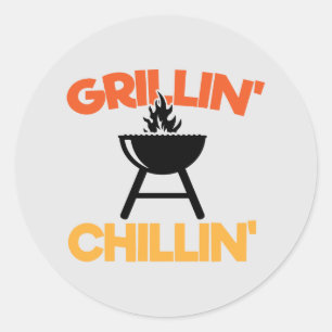 Sticker Rond Cool Grillin Chillin