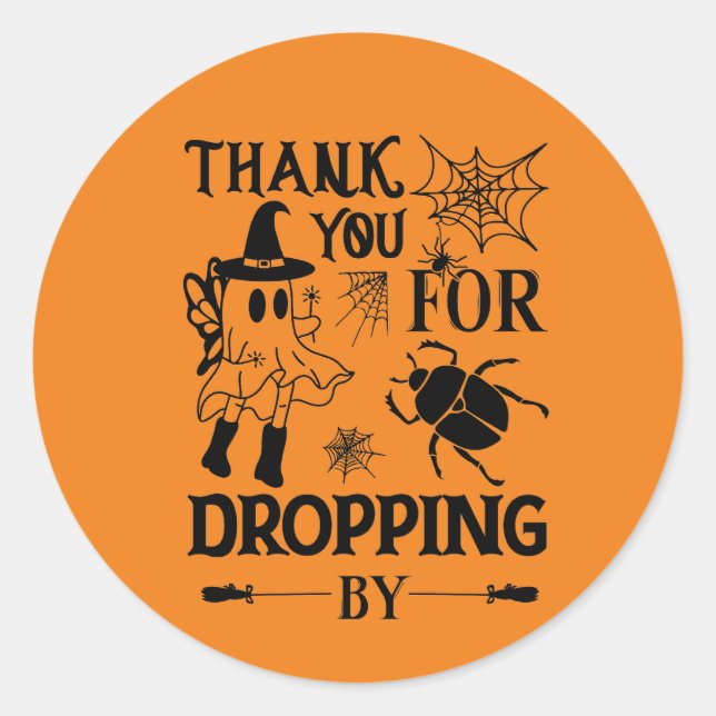Sticker Rond Cool Halloween Merci (Devant)