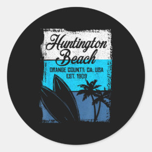 Sticker Rond Cool Huntington Beach 2019 Concours de surf