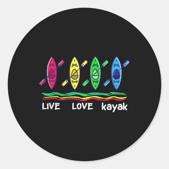 Sticker Rond Cool Kayaks Shirt For Outdoor Funny Kayaking Boati (Devant)