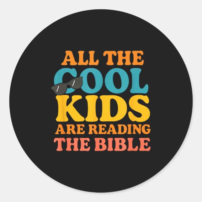 Sticker Rond Cool Kids Are Reading The Bible  (Devant)