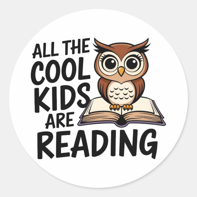Sticker Rond “Cool Kids” Bibliophile (Devant)