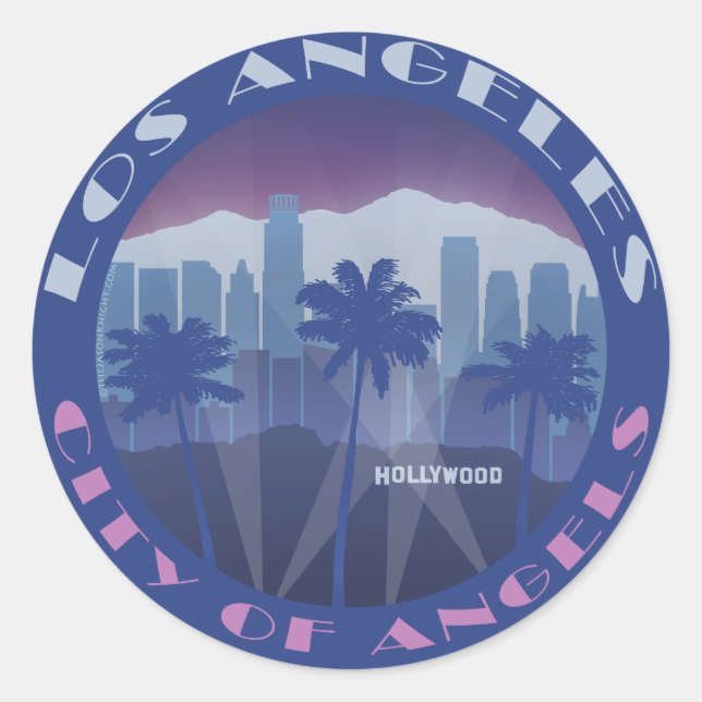 Sticker Rond COOL LA Hollywood (Devant)