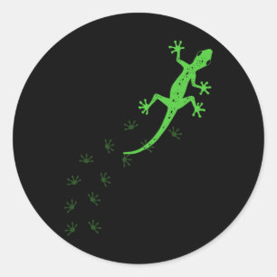 Sticker Rond Cool Lizard Design Pour Hommes Femmes Gecko Animau