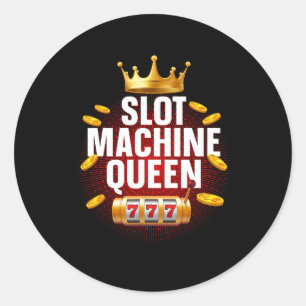 Sticker Rond Cool Machine à sous Queen Art Pour Femmes Girls Ca