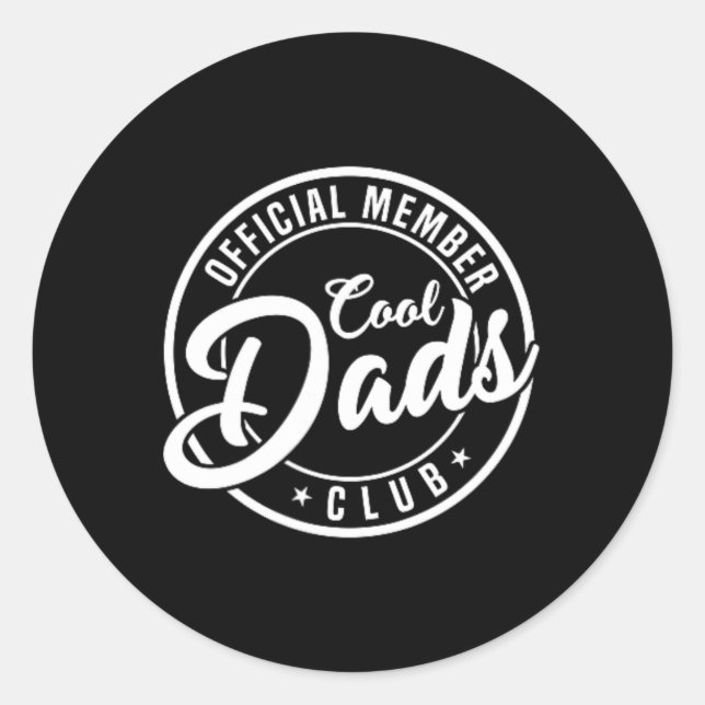Sticker Rond Cool membre Dads Club 2 Side Funny Fête des pères (Devant)