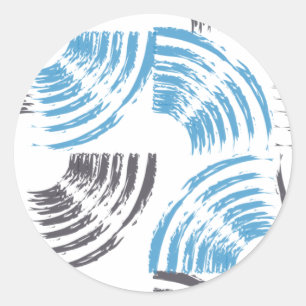 Sticker Rond Cool, moderne, bleu abstrait tendance