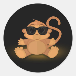 Sticker Rond Cool Monkey