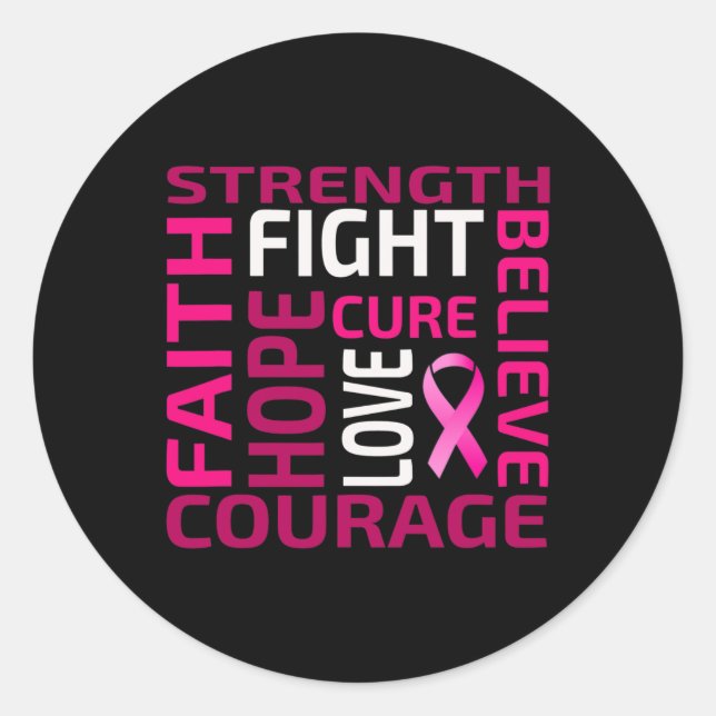 Sticker Rond Cool Nice Conscience du cancer du sein Ribon rose  (Devant)