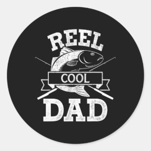 Sticker Rond Cool Papa Pour Pêche Fête des pères Anniversaire C