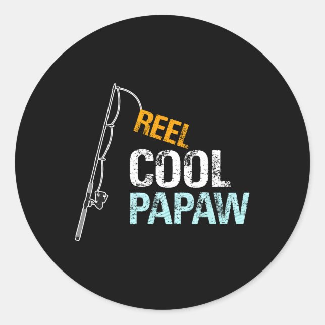 Sticker Rond Cool Papaw Cadeau Pour Grand-Père De Grandgirl (Devant)