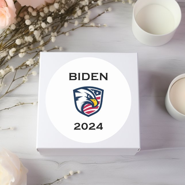 Sticker Rond Cool patriotique Joe Biden 2024 Élection Eagle (Créateur téléchargé)