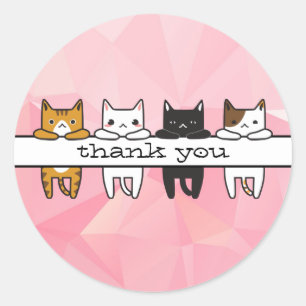 Sticker Rond Cool pendre des chats à toute occasion merci