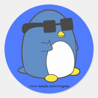Sticker Rond Cool Penguino