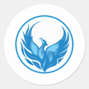 Sticker Rond Cool Phoenix Bird Design