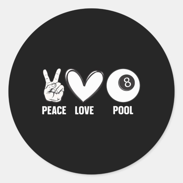 Sticker Rond Cool Pool Conception Pour Hommes Femmes Billard 8  (Devant)