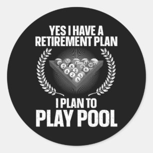 Sticker Rond Cool Pool Conception Pour Hommes Femmes Billard Lo