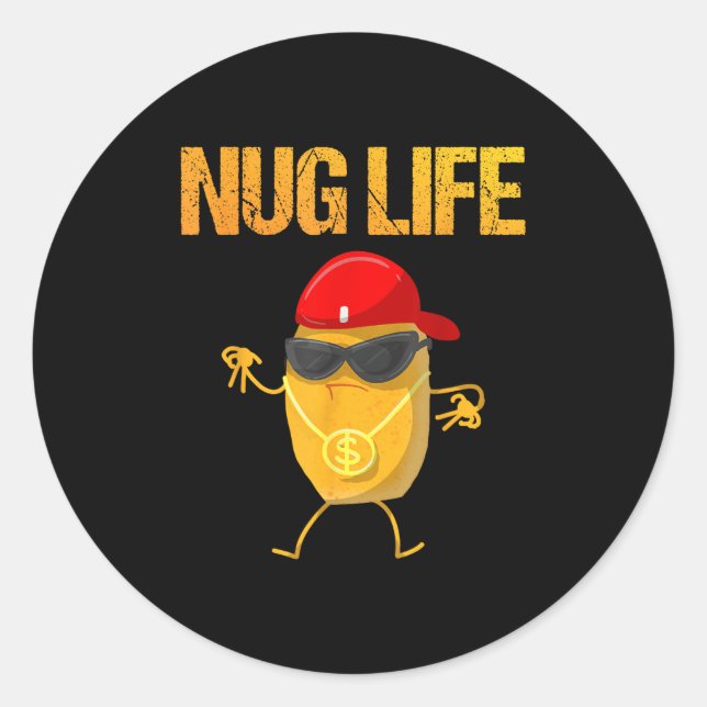 Sticker Rond Cool Poulet Nugget Art Pour Garçons Enfants Poulet (Devant)