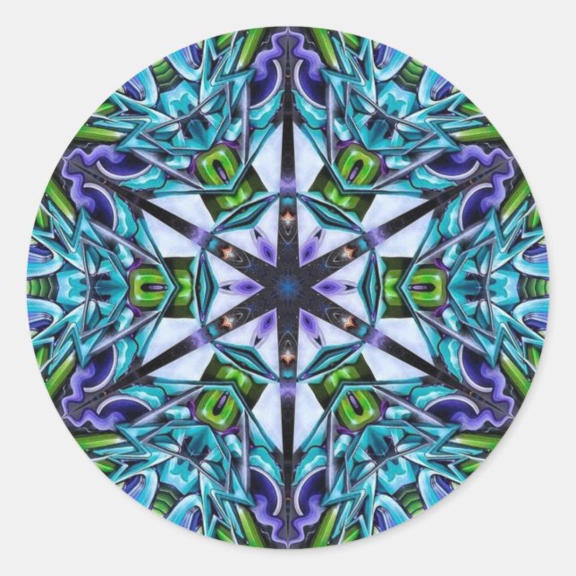 Sticker Rond Cool Radiance Mandala (Devant)