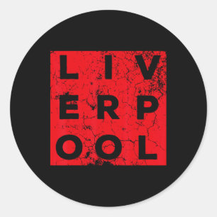 Sticker Rond Cool Retro Grunge Vintage Look Liverpool Chemise G