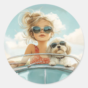 Sticker Rond Cool Ride avec meilleur ami