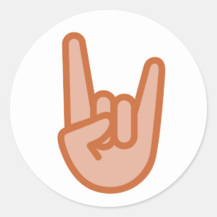 Sticker Rond Cool Rock On Hand Emoji