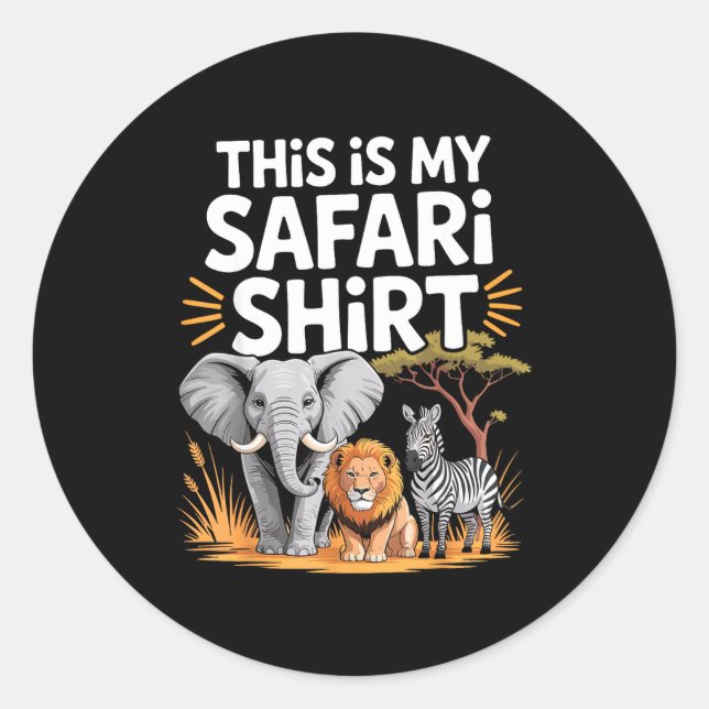 Sticker Rond Cool Safari Costume For Men Women Adult Africa Saf (Devant)